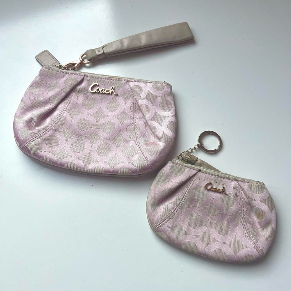 Vintage Coach Y2K Signature Rose Wristlet Pouch Set 🎀